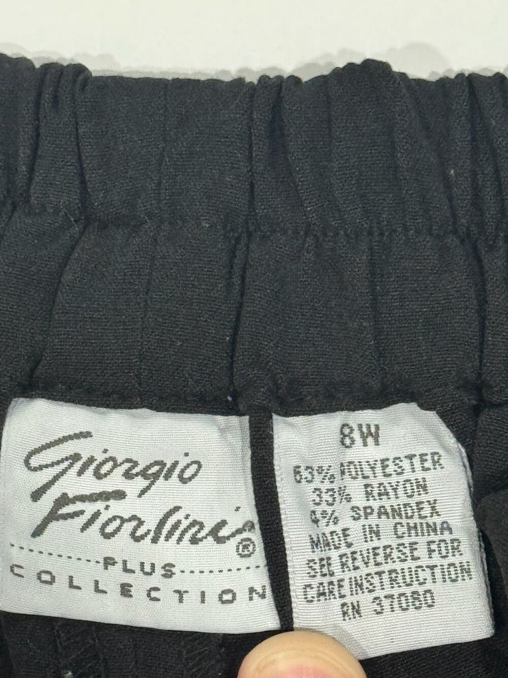 Vintage Giorgio Fiorelli Pants Size 8W Pink Polka Dots On Ankles Black Pink